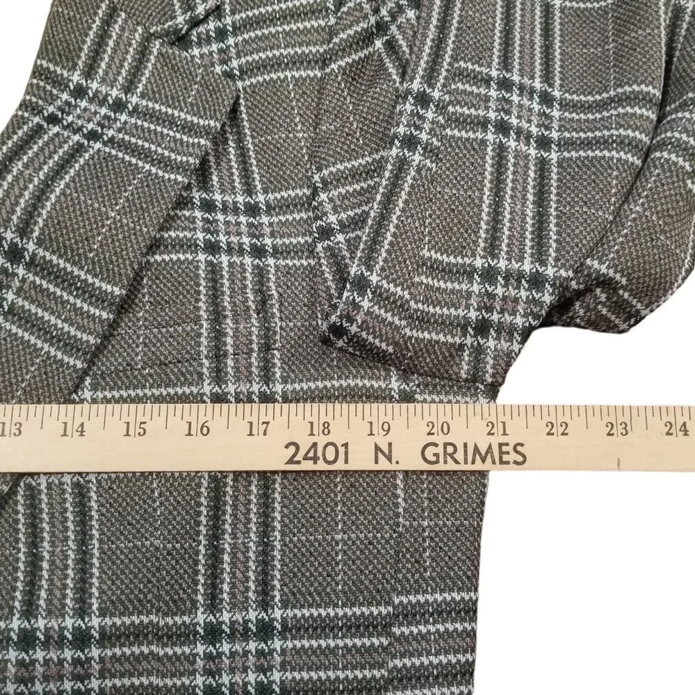 Vintage 42R‎ Green Plaid Kingsridge Blazer Mens Sport Coat Union Made Retro